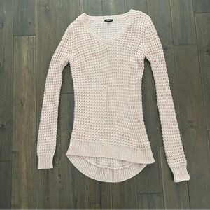 Ardene Long Light Pink Knitted V Neck Sweater S